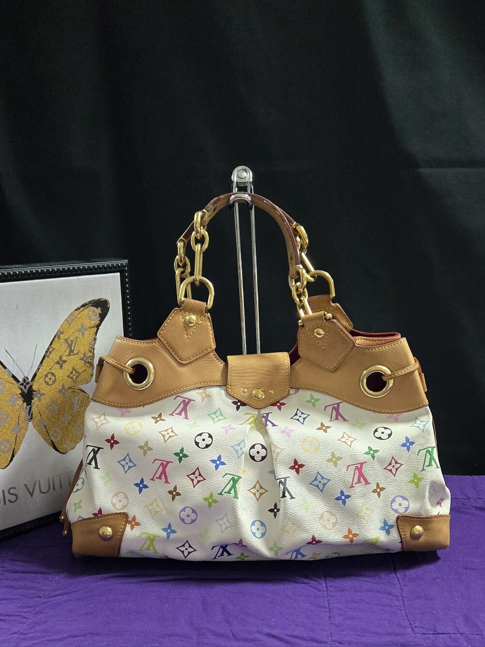 Louis Vuitton Murakami Ursula Multicolor Monogram White Canvas Tote - Picture 2 of 16
